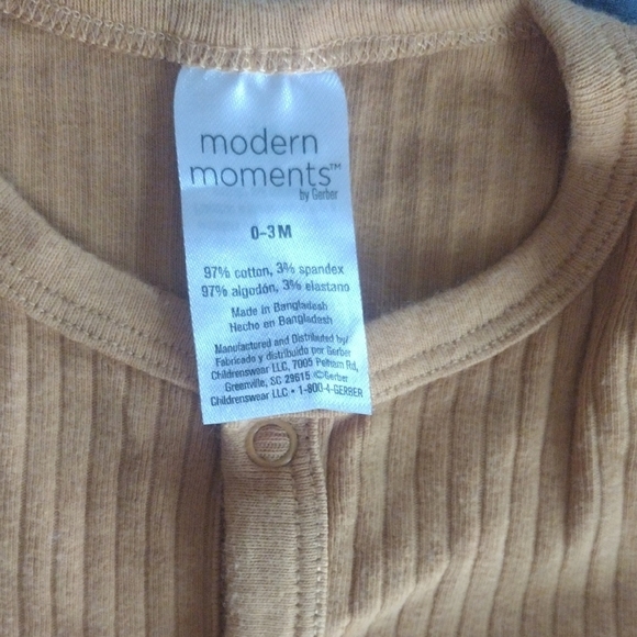 Cozy Mustard Ribbed Kids Footie​ - Picture 2 of 5